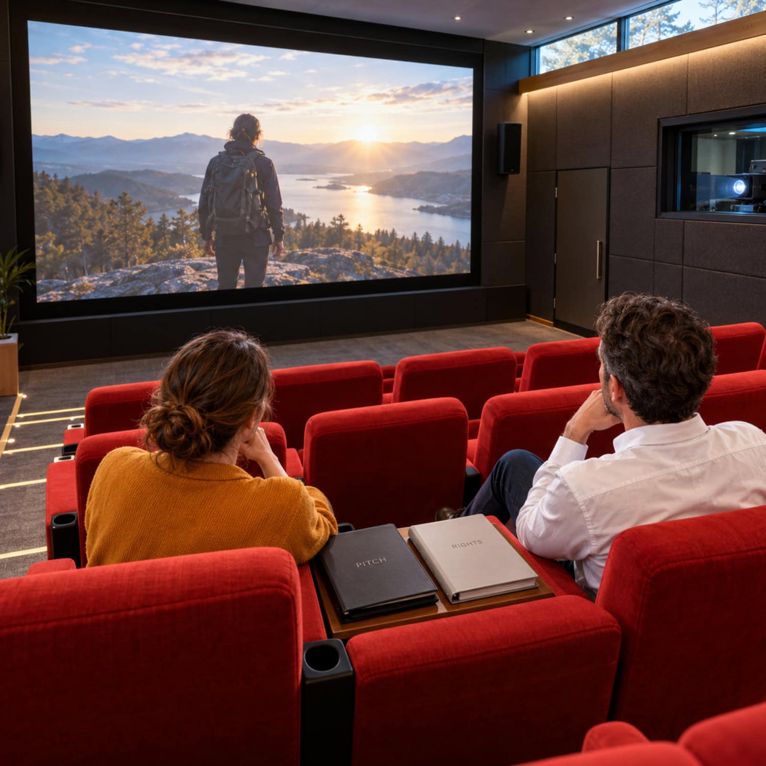 How to Start a Film Production Company With a Viable Model 10 Film production company producer and sales agent review an original film in a screening room beside closed rights materials.