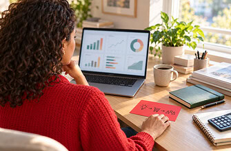 Money mindset for entrepreneurs shown as a founder checks runway and business metrics before a reversible test.